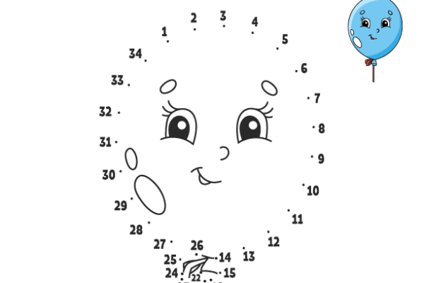 Free Printable Dot to Dot Balloon Worksheet