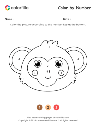 Monkey Face Color by Number