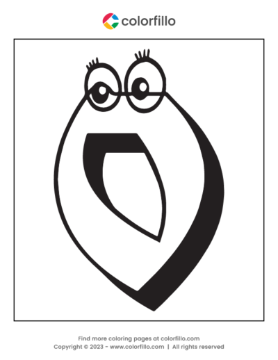 Number 0 Coloring Page