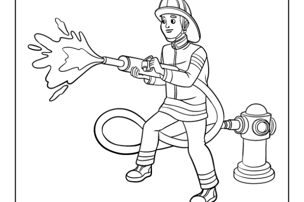 Firefighter Coloring Page