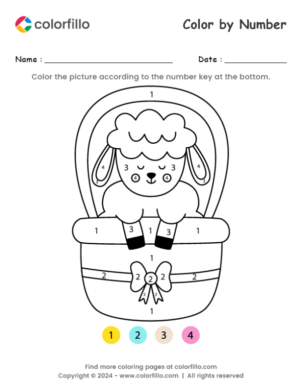 Easter Lamb Color by Number