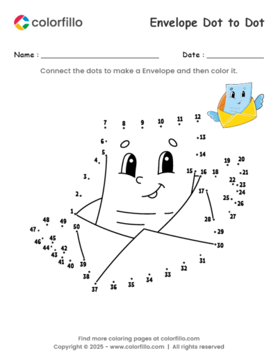 Envelope Dot to Dot Worksheet