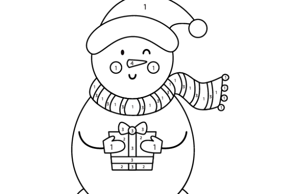 Cute Snowman Color by Number