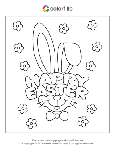 Happy Easter Coloring Page