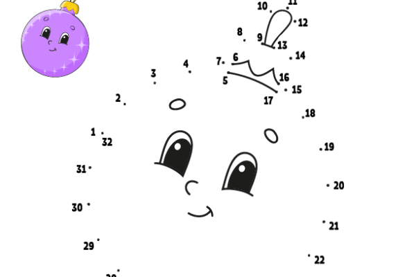 Free Printable Dot to Dot Christmas Ball Worksheet