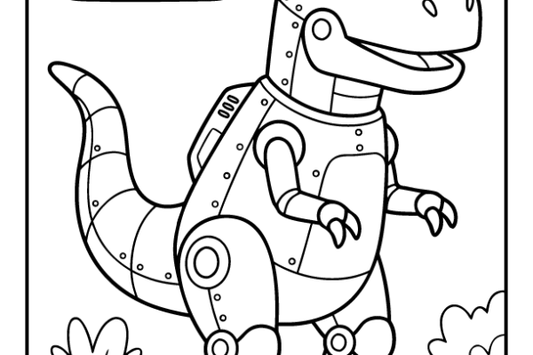 Dino Robot Coloring Page