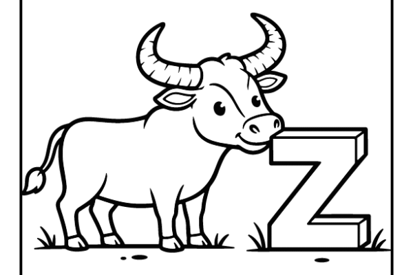 Zebu Letter Z Coloring Pages