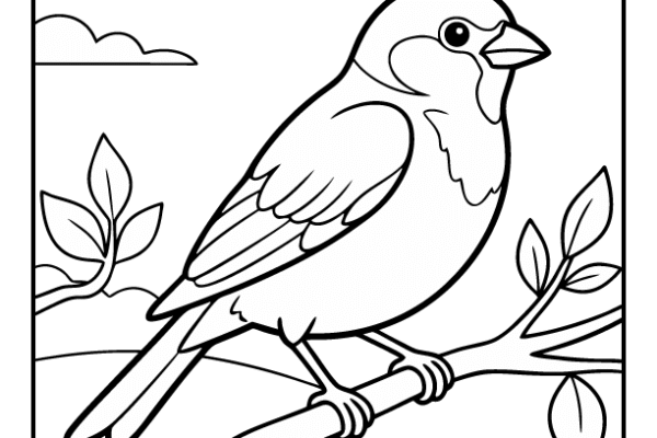 Sparrow Coloring Page