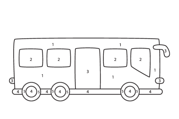 City Bus Color by Number