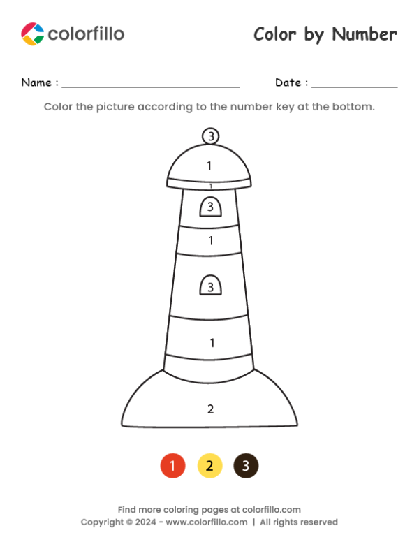 Lighthouse Color by Number