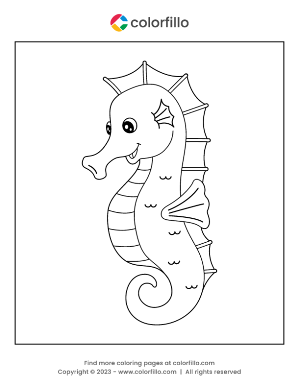 Free Online Seahorse Fish Coloring Page - colorfillo