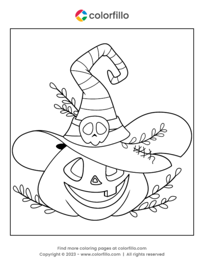 Hat Pumpkin Color Page