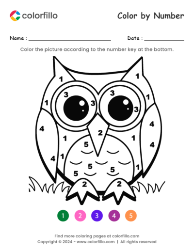 Owl Halloween Color by Number