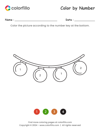 Christmas Lights Color by Number