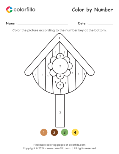 Birdhouse Color by Number