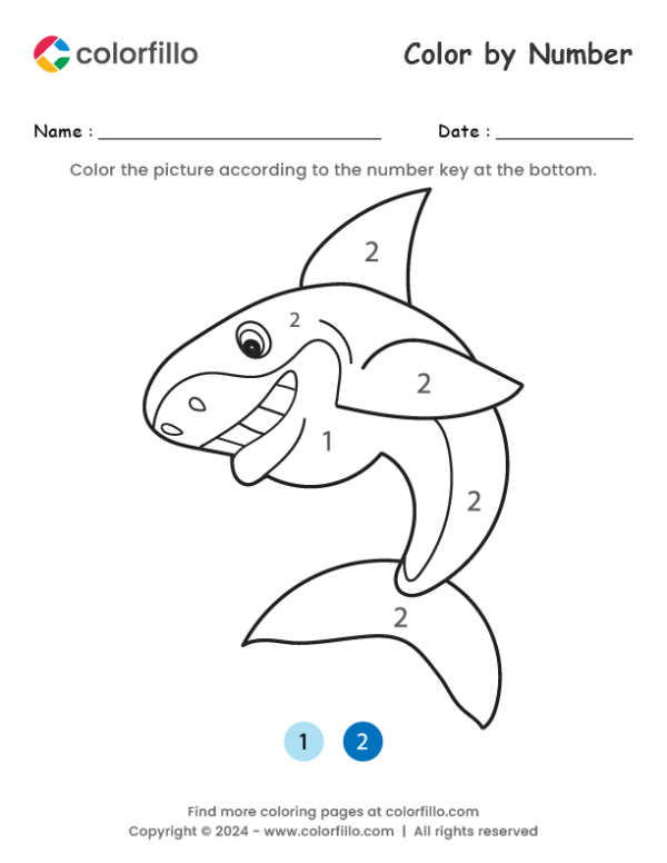 Shark Color by Number