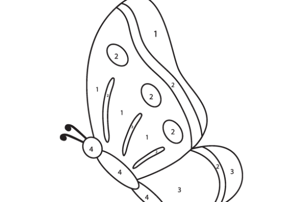 Cute Butterfly Color by Number