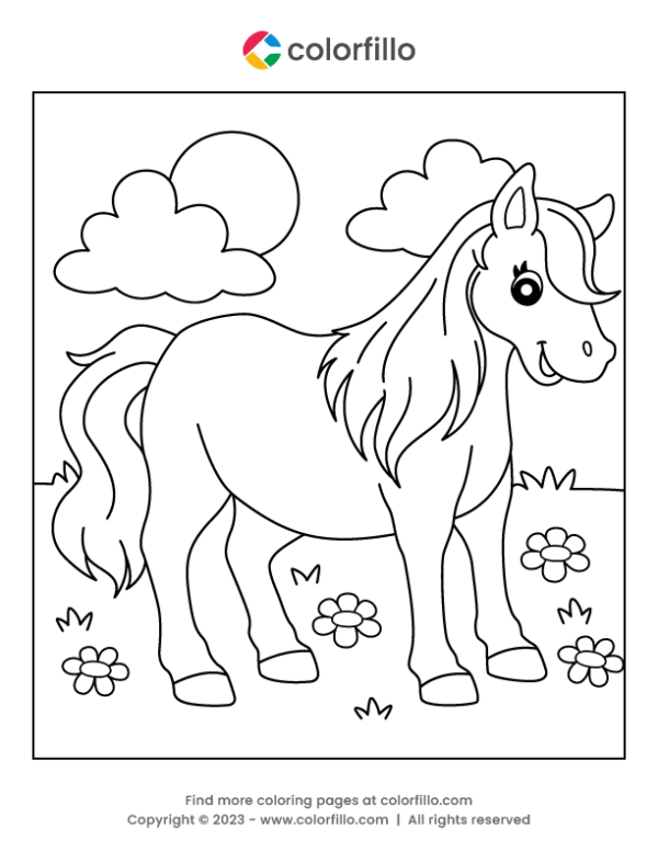 Free Online Horse Coloring Page - colorfillo