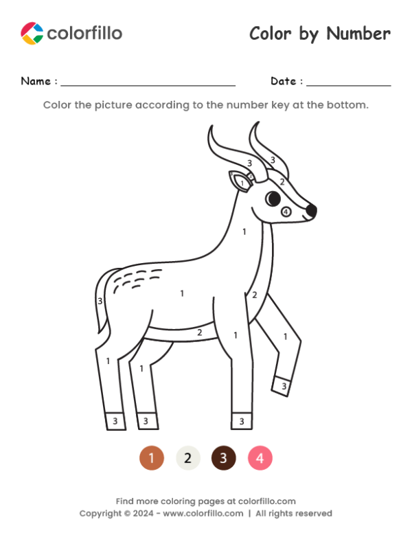 Antelope Color by Number
