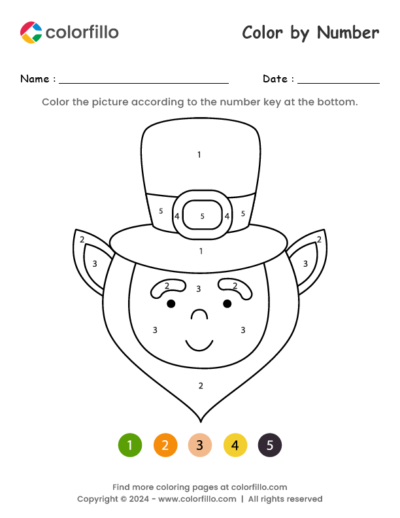 Leprechaun Color by Number