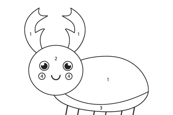 Stag Beetle Color by Number