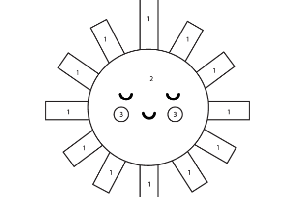 Cute Sun Color by Number