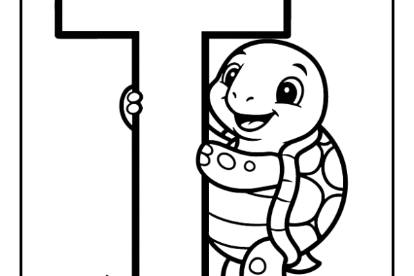 Turtle Letter T Coloring Pages