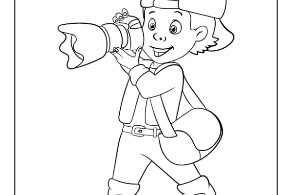 Photographer Coloring Page