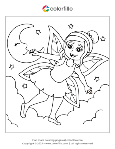 Flying Fairy Coloring Page