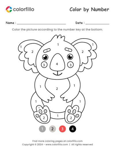 Koala Color by Number