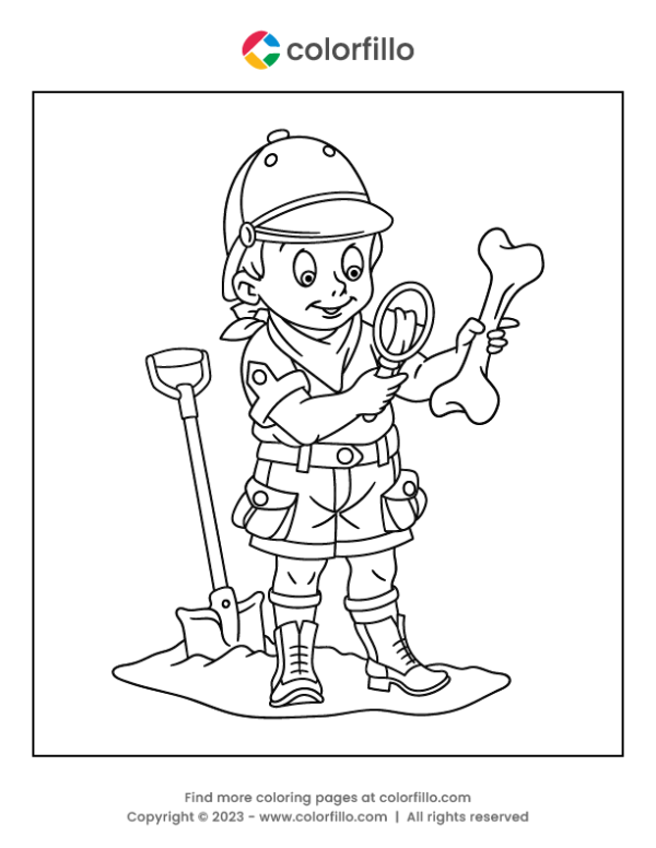 Archaeologist Coloring Page