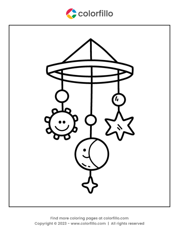 Bed Bell Toy Coloring Page