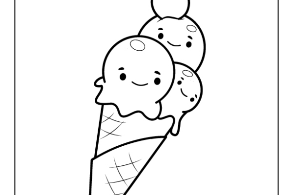 Blueberry Ice Cream Coloring Page