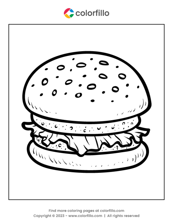Burger Coloring Page