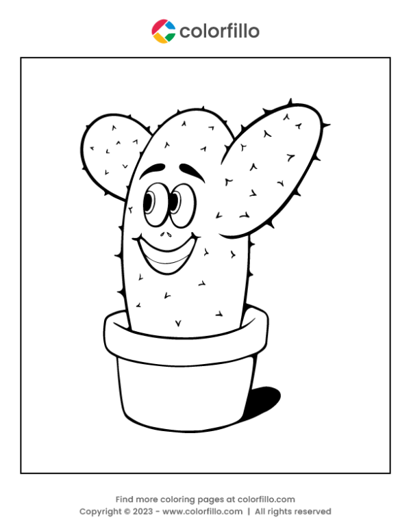 Cactus Toy Coloring Page