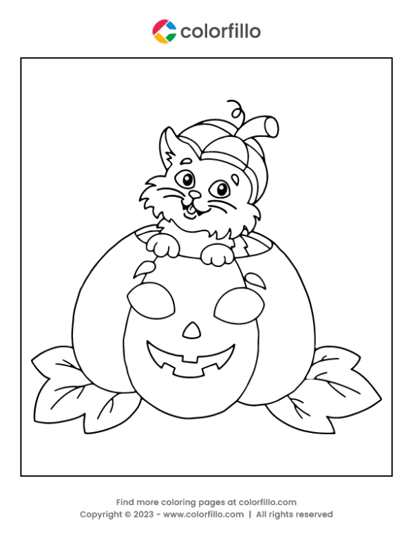 Cat Pumpkin Color Page