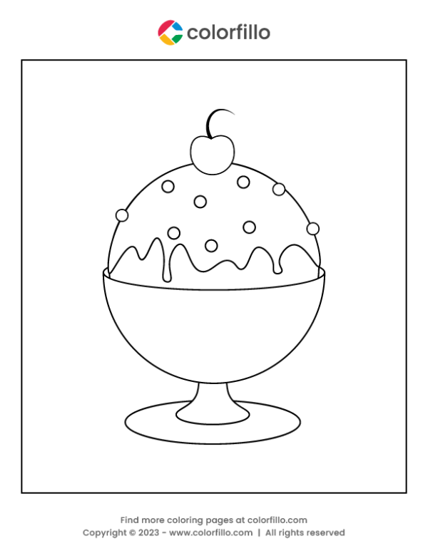 Chocolate Ice Cream Coloring Page