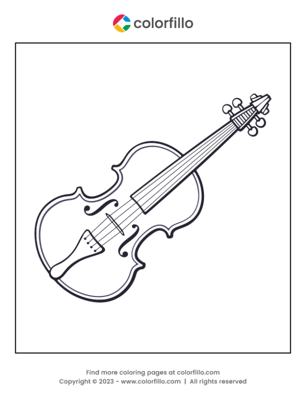 Classical Violin Coloring Page
