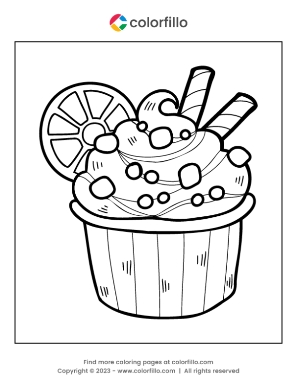 Cup Ice Cream Coloring Page