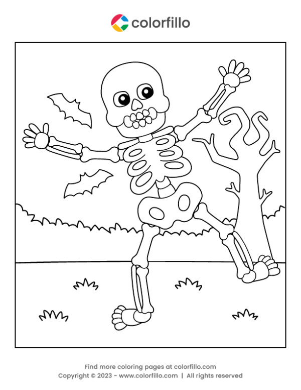 Dancing Skeleton Color Page