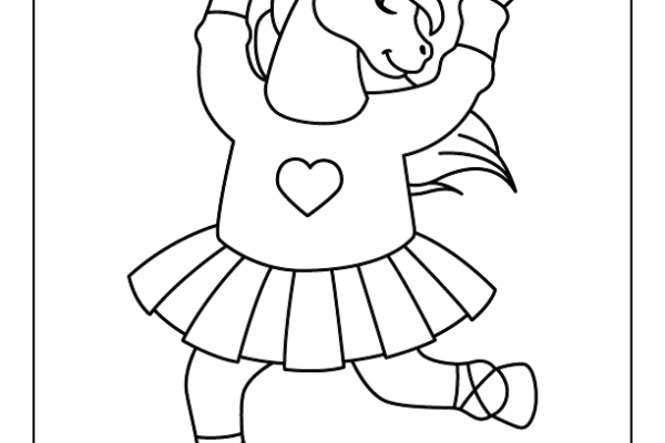 Dancing Unicorn Coloring Page