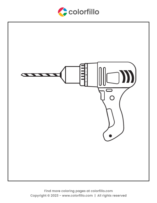 Drilling Machine Coloring Page