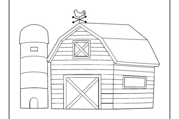 Farm House Coloring Page