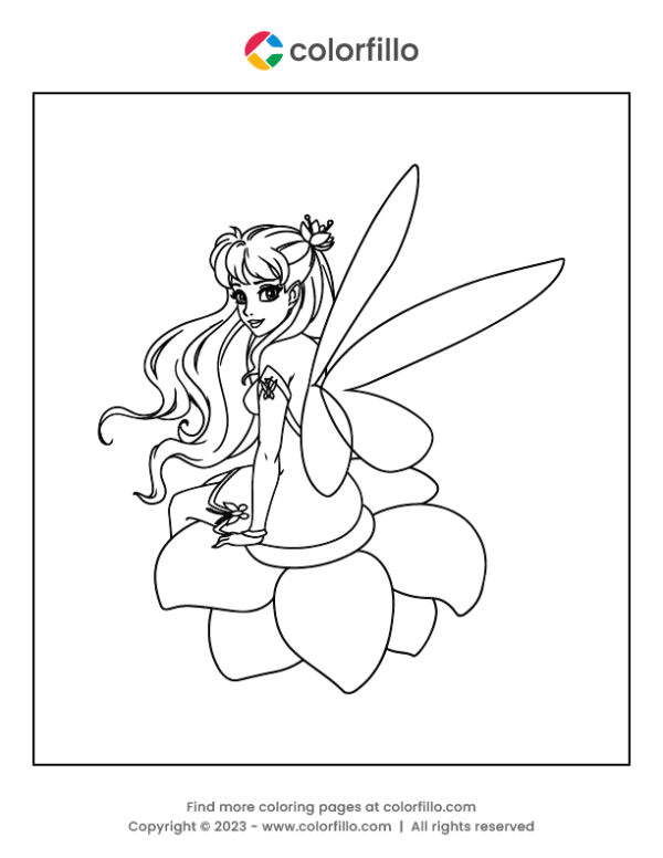 Flower Fairy Coloring Page