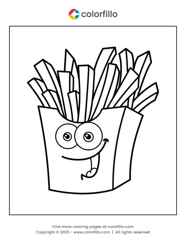 French fries Coloring Page