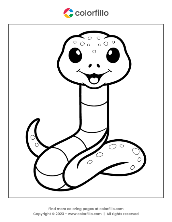 Green Tree Snake Coloring Page