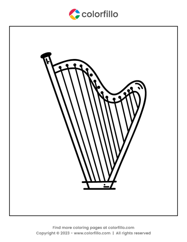 Harp Coloring Page