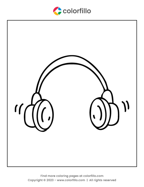 Headphone Coloring Page