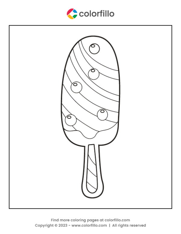 Iced Berry Ice Cream Coloring Page