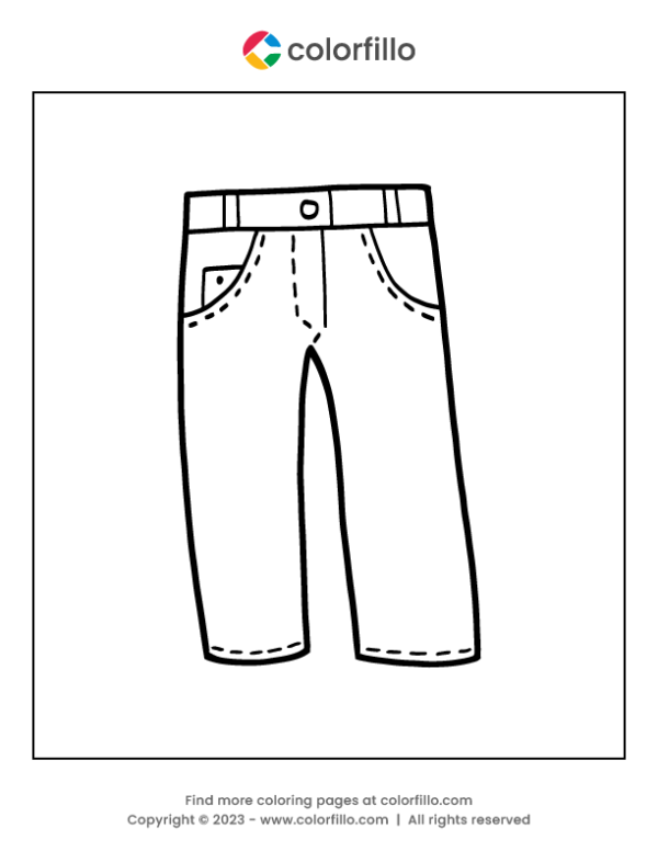 Jeans Pant Coloring Page
